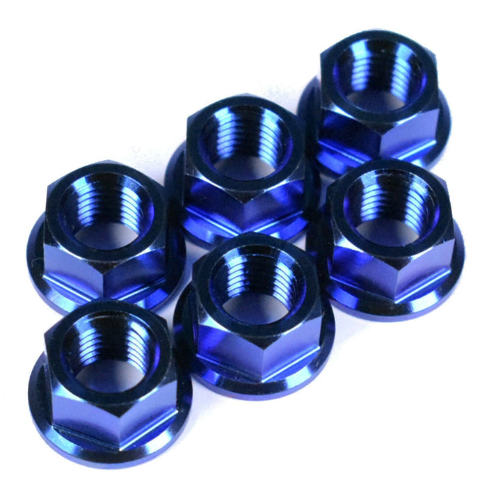 M10x1.25 (19mm OD) Titanium Sprocket Nuts For Most Japanese & Italian Motorcycles, Blue