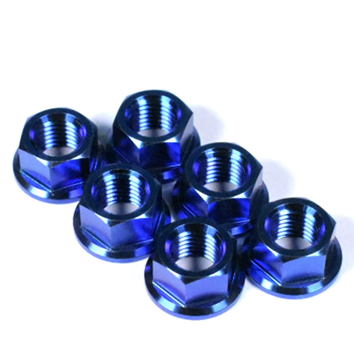 M10x1.25 (19mm OD) Titanium Sprocket Nuts For Most Japanese & Italian Motorcycles, Blue