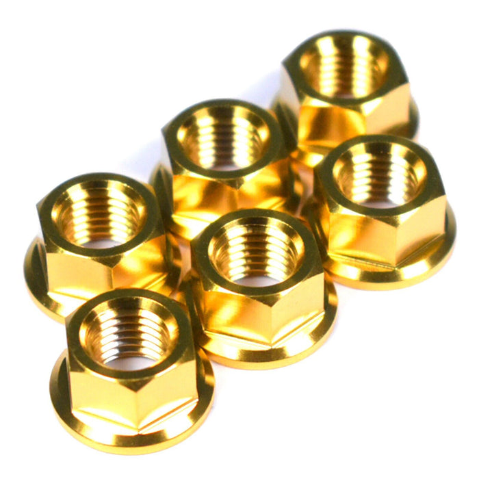 Yamaha R1 Titanium Sprocket Nuts, 1998-2014, Gold