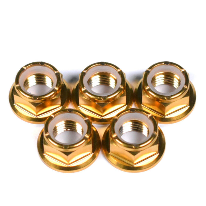 Ducati 748, 916, 996, 998, 749, 999 & 848 Titanium Nyloc Self Locking Sprocket Nuts, Gold