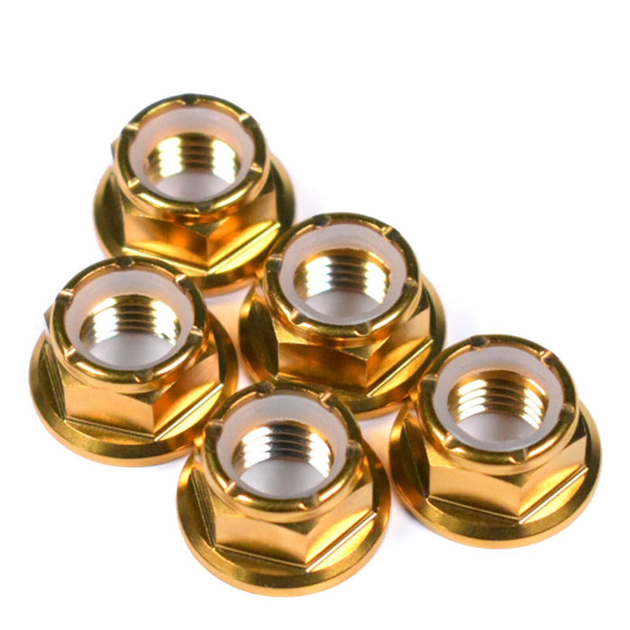 Ducati 748, 916, 996, 998, 749, 999 & 848 Titanium Nyloc Self Locking Sprocket Nuts, Gold