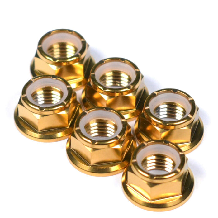 Honda CBR600RR Titanium Nyloc Self Locking Sprocket Nuts, 2003-2019, Gold