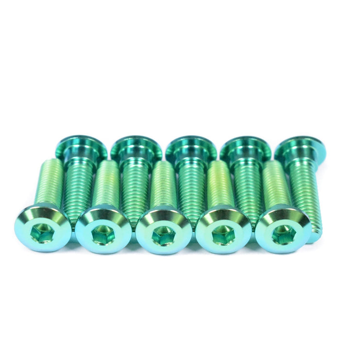 Kawasaki AR50 EN500 ER500 ER-6F ER-6N Titanium Front Brake Disc Rotor Bolts, Green